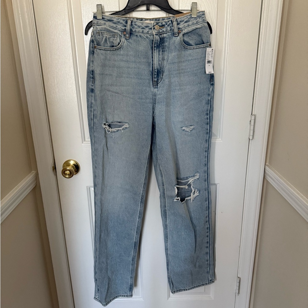 Distressed Light Wash Denim Jeans